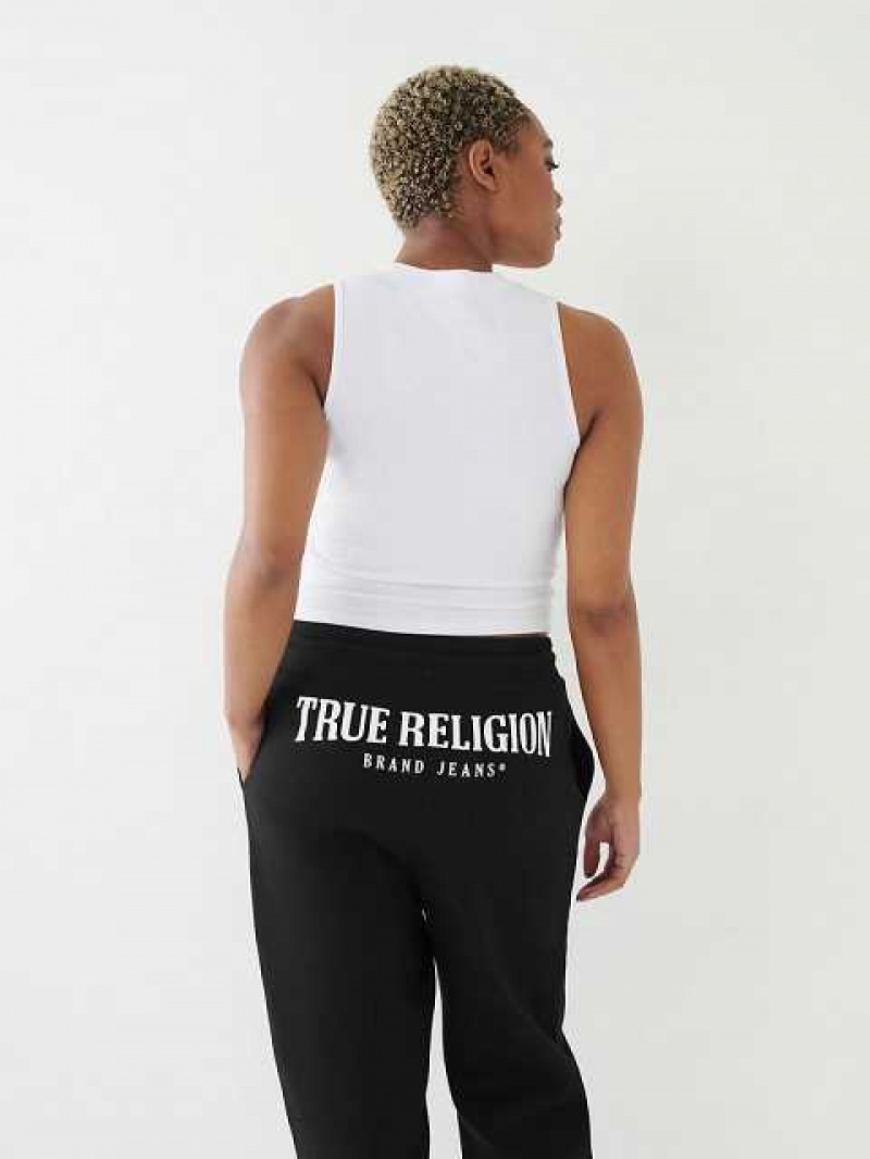 Camiseta sin Manga True Religion Crystal Logo Mujer Blancas | Colombia-WFLTXYZ36