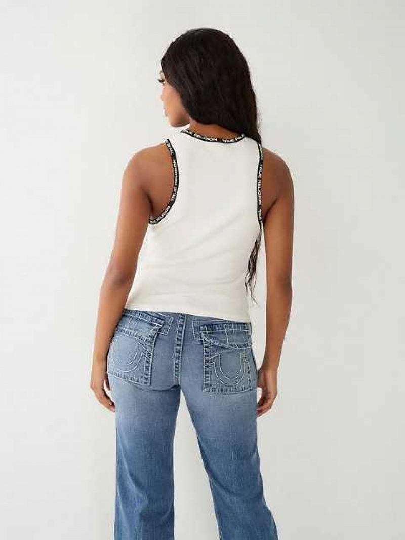 Camiseta sin Manga True Religion Cut Out Mujer Blancas | Colombia-XBOMTKQ24