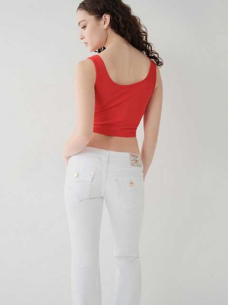 Camiseta sin Manga True Religion Logo Crop Mujer Rojas | Colombia-ANGKTJP95