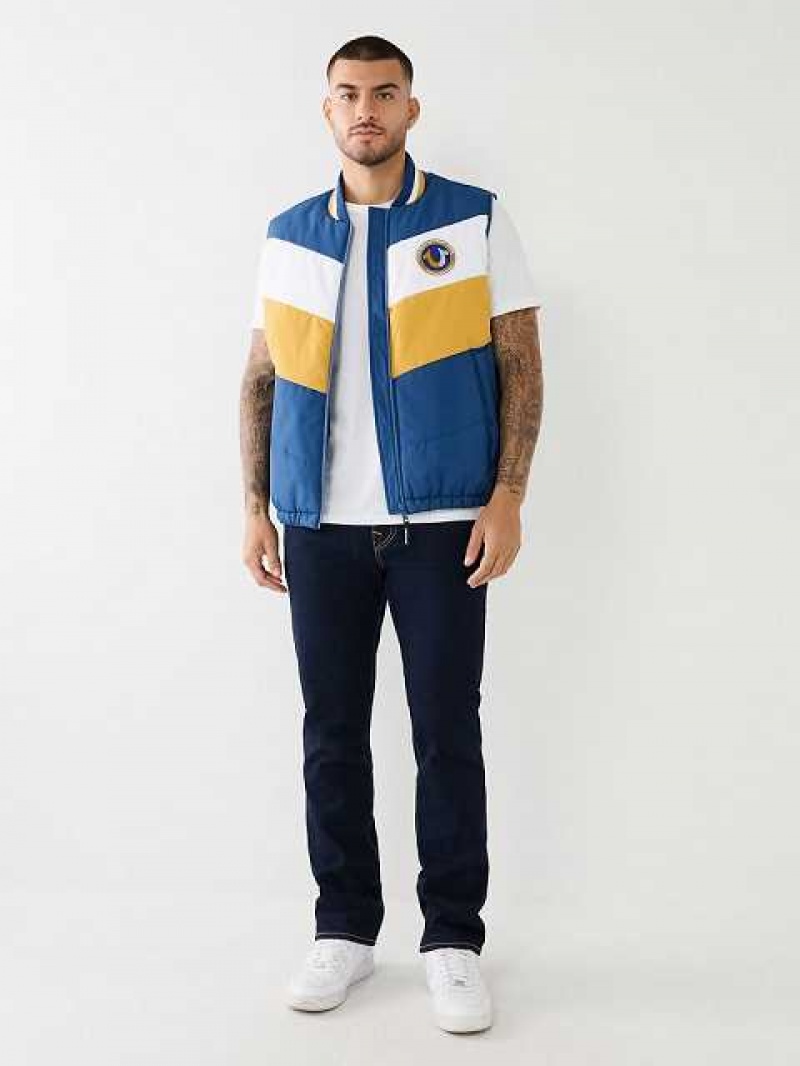 Chaleco True Religion Hs Logo Chevron Puffer Hombre Azules | Colombia-NGIVSWJ28