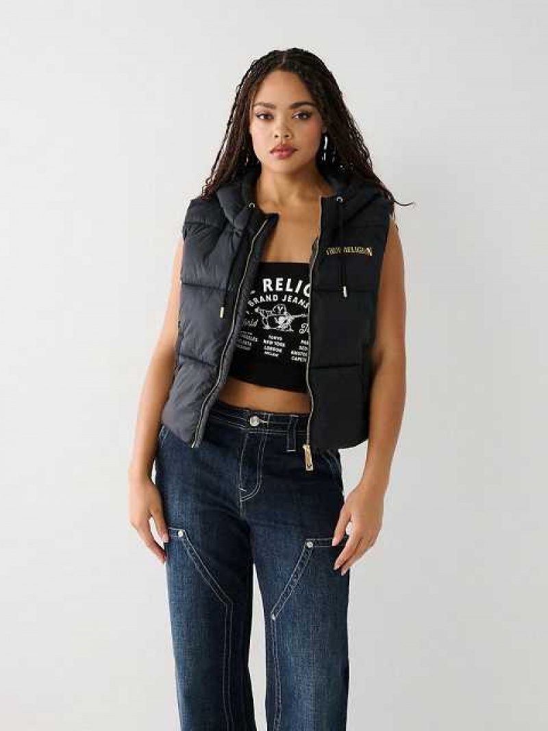 Chaleco True Religion True Puffer Mujer Negras | Colombia-ADFXVJL09