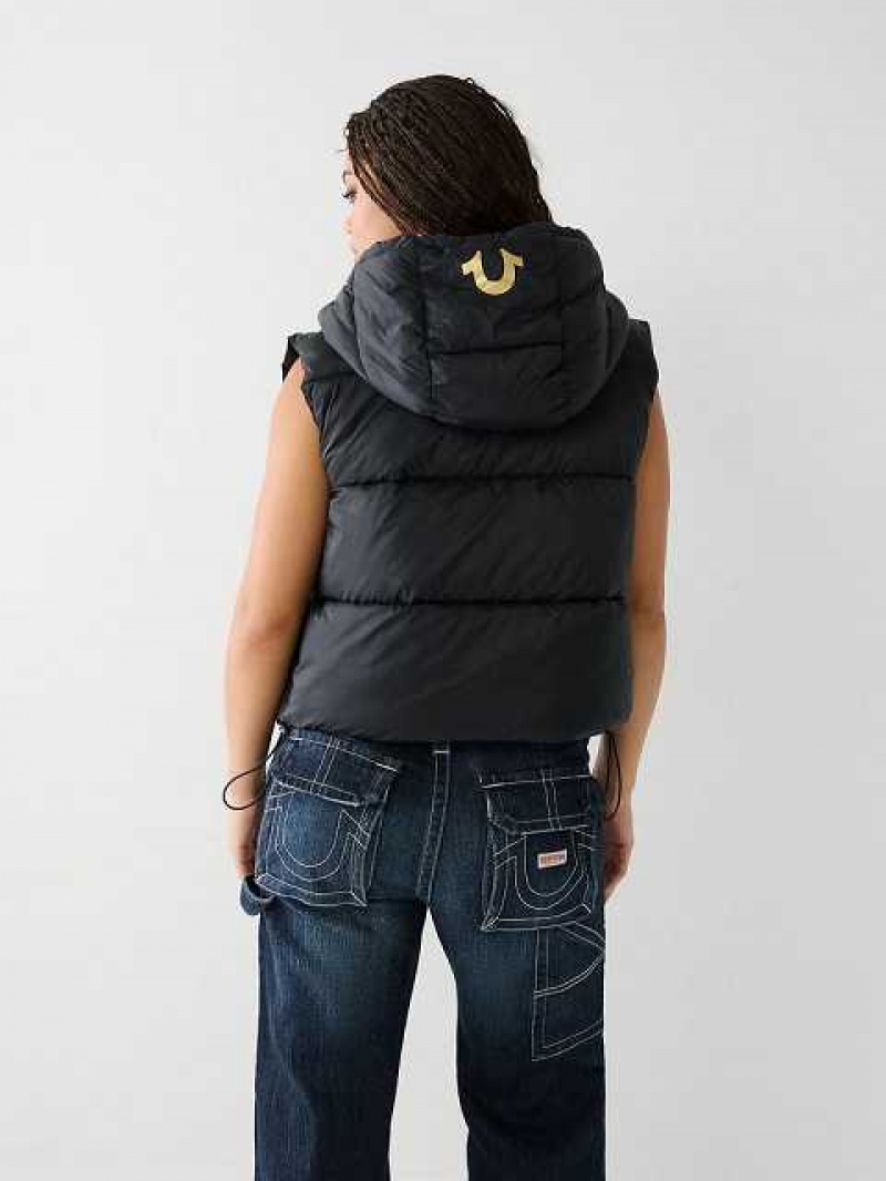 Chaleco True Religion True Puffer Mujer Negras | Colombia-ADFXVJL09