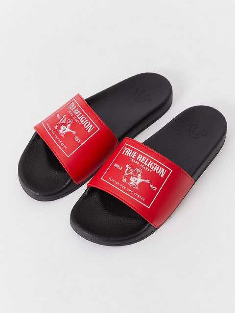 Chanclas True Religion Buddha Logo Unisex Rojas | Colombia-TCRGABS03