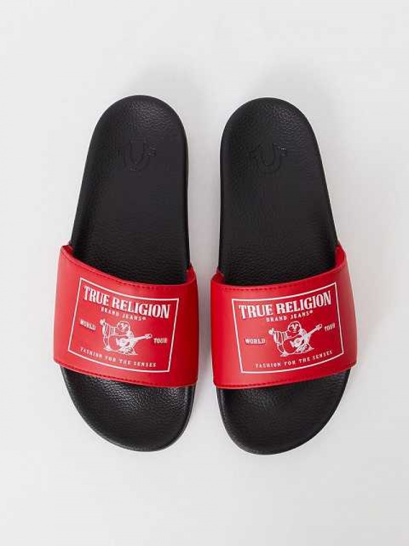 Chanclas True Religion Buddha Logo Unisex Rojas | Colombia-TCRGABS03