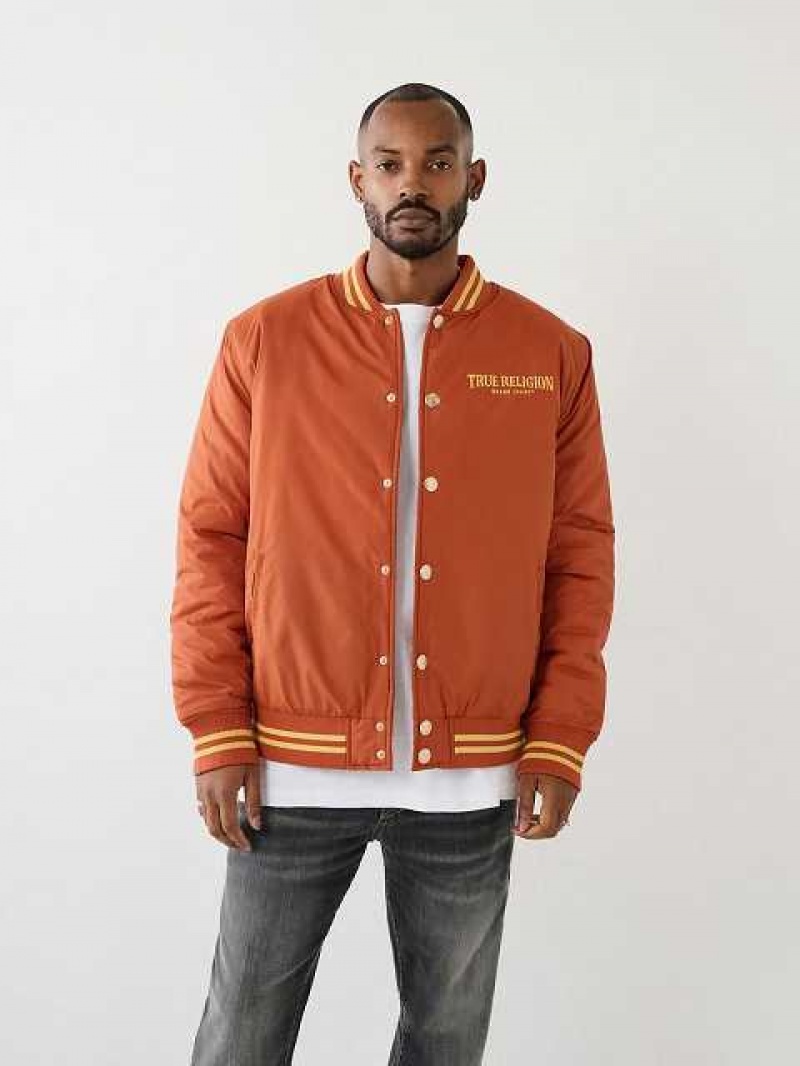 Chaqueta True Religion Arched Tr Bomber Hombre Naranjas | Colombia-SHYGBPI28