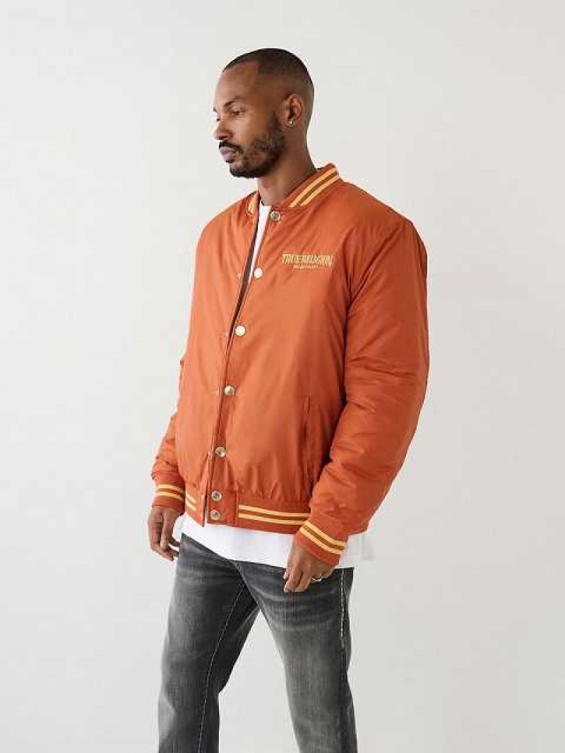 Chaqueta True Religion Arched Tr Bomber Hombre Naranjas | Colombia-SHYGBPI28