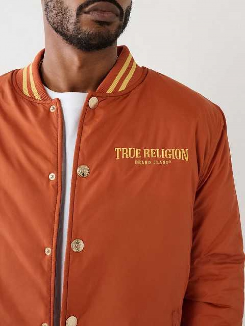 Chaqueta True Religion Arched Tr Bomber Hombre Naranjas | Colombia-SHYGBPI28