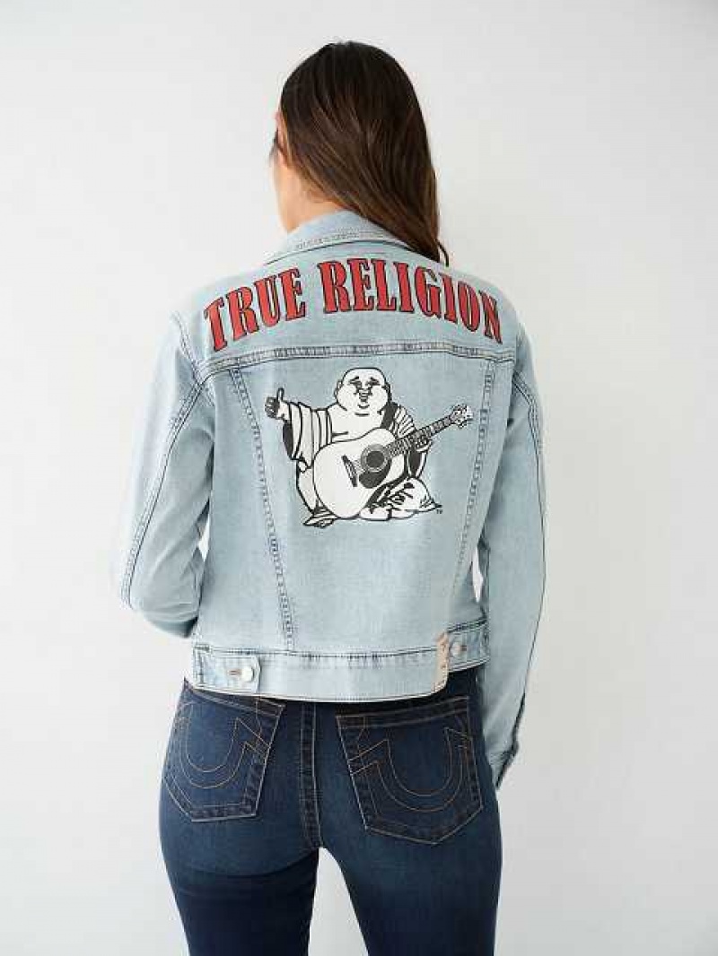 Chaqueta True Religion Buddha Denim Mujer Blancas | Colombia-VTDZHBQ20