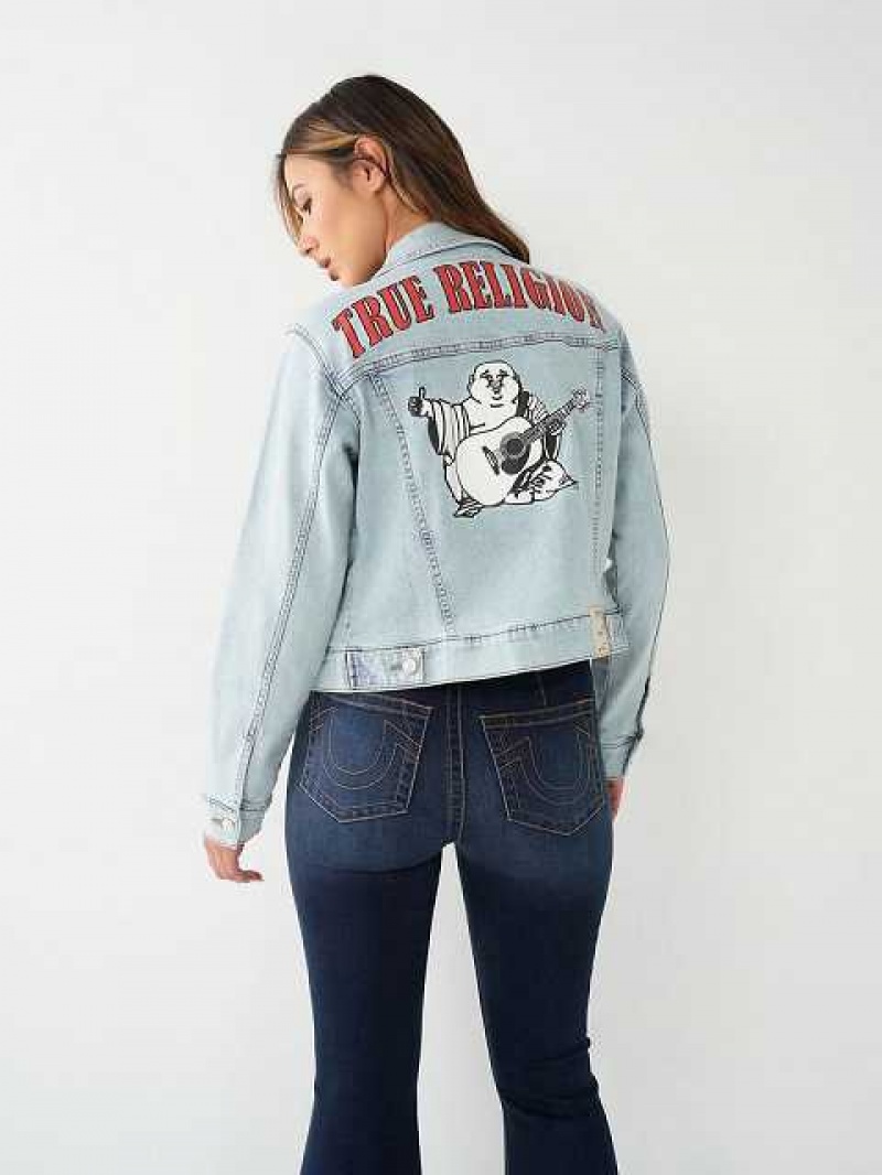 Chaqueta True Religion Buddha Denim Mujer Blancas | Colombia-VTDZHBQ20