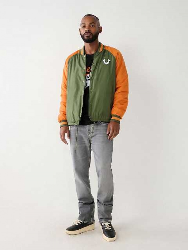 Chaqueta True Religion Coach Bomber Hombre Marrones Verde | Colombia-DCBKOVQ35