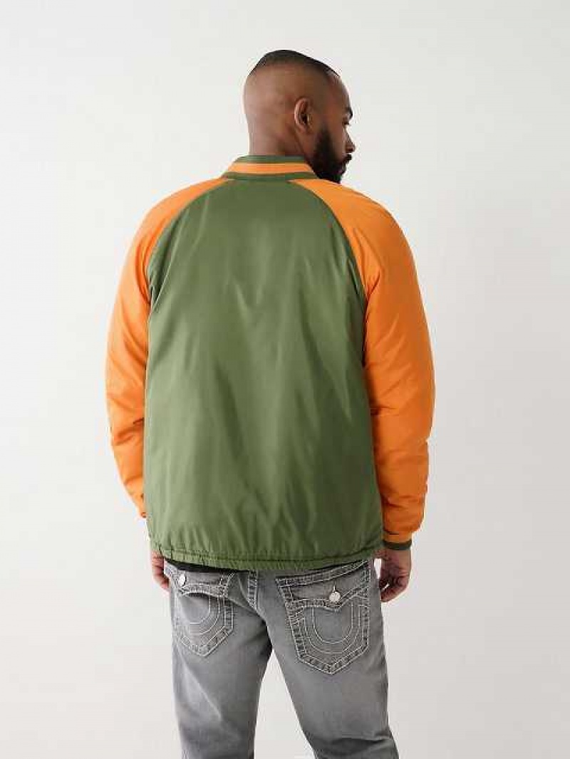 Chaqueta True Religion Coach Bomber Hombre Marrones Verde | Colombia-DCBKOVQ35