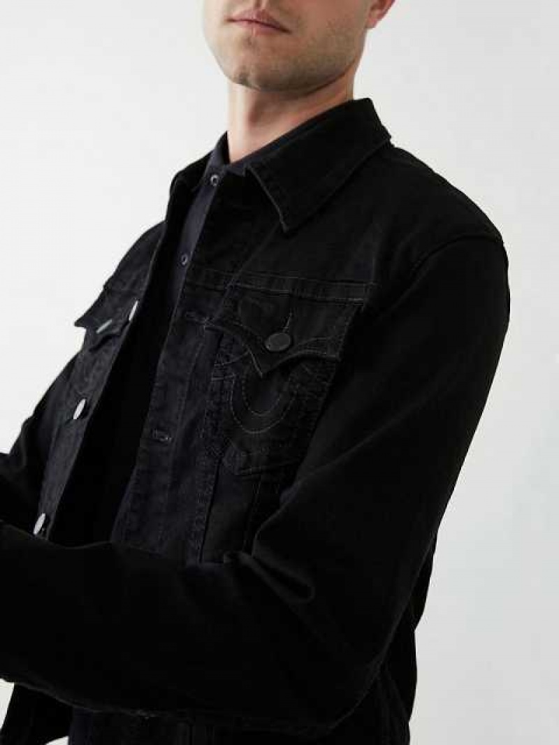 Chaqueta True Religion Denim Hombre Negras | Colombia-SDNJBZQ76