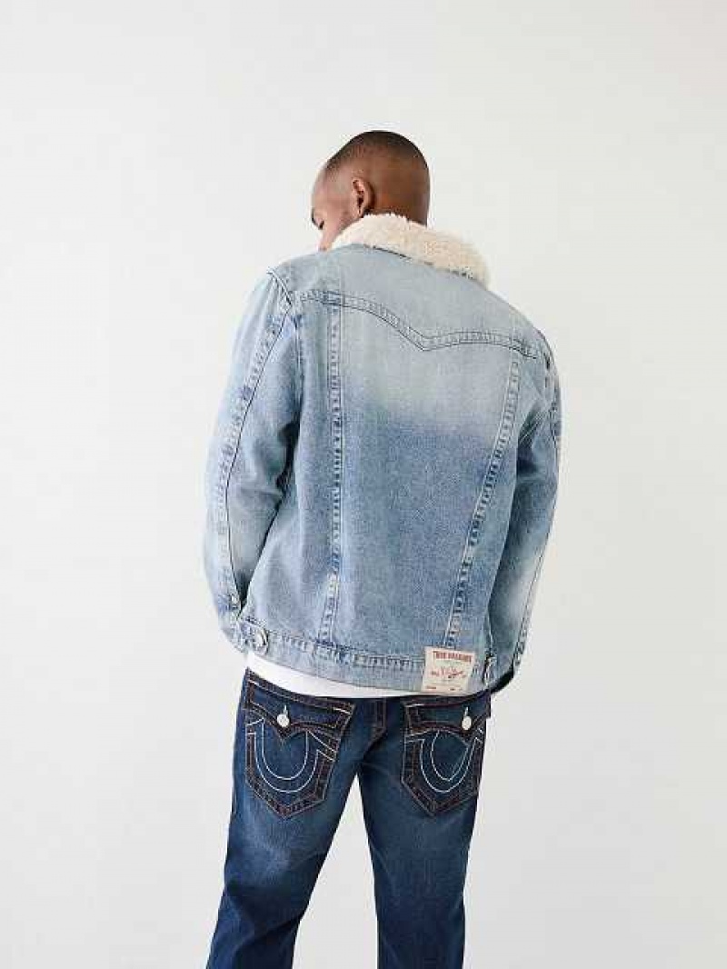 Chaqueta True Religion Faux Shearling Jimmy Denim Hombre Azules | Colombia-PLGCUDX27