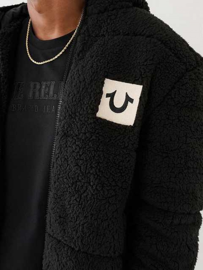 Chaqueta True Religion Faux Shearling Puffer Hombre Negras | Colombia-MLRYHQJ42