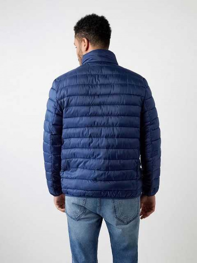 Chaqueta True Religion Horseshoe Logo Puffer Hombre Azul Marino Azules | Colombia-HIDLRQJ76