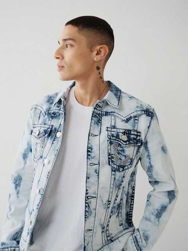 Chaqueta True Religion Jimmy Big T Stitch Denim Hombre Azules Claro | Colombia-CSHIAMW28