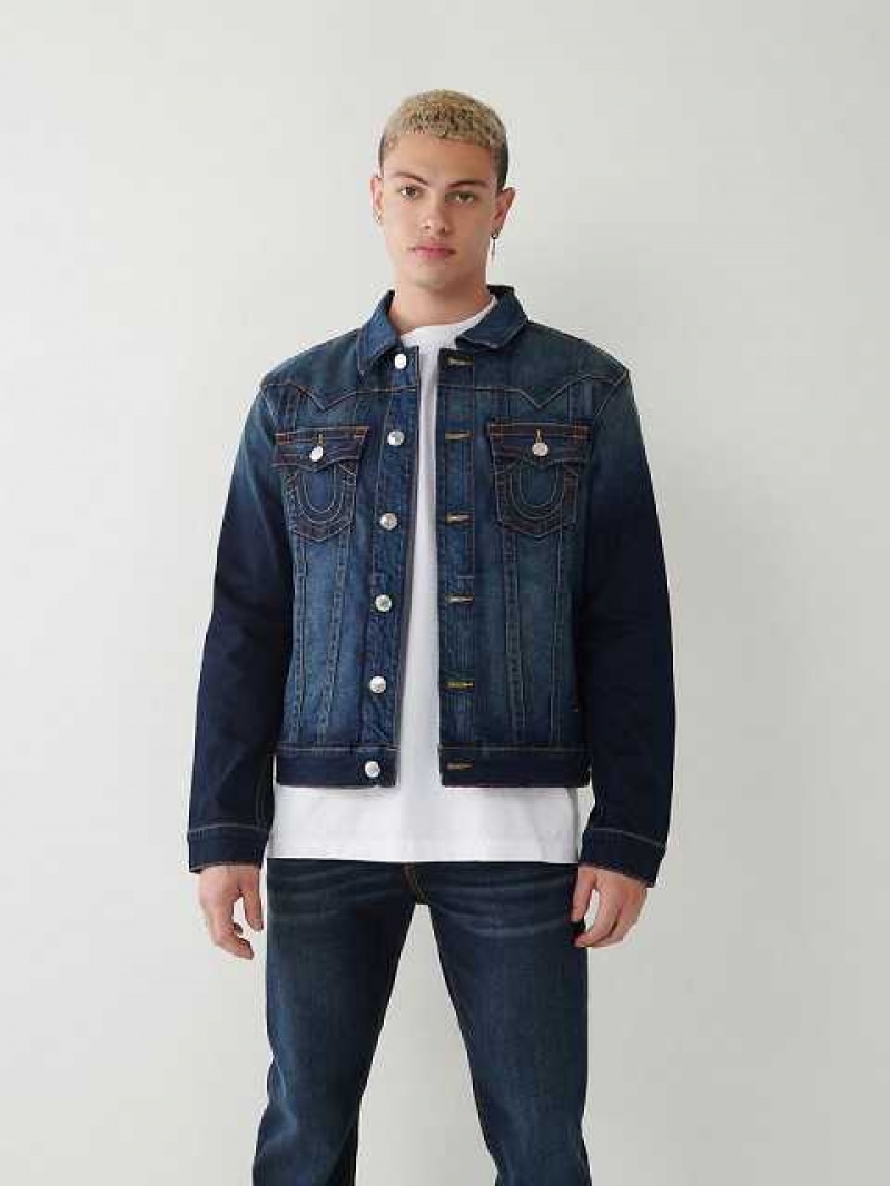 Chaqueta True Religion Jimmy Denim Hombre Azules Oscuro | Colombia-POIQTYL41