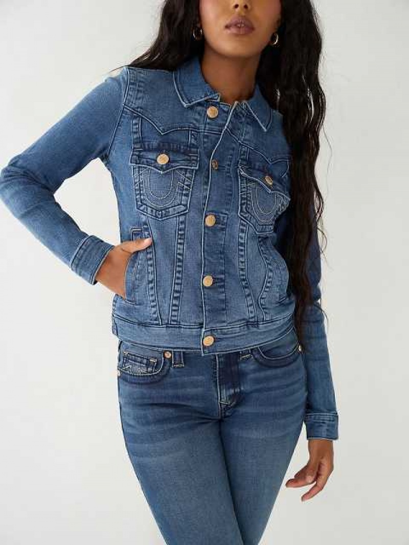 Chaqueta True Religion Jimmy Denim Mujer Azules | Colombia-EWJLRBO51