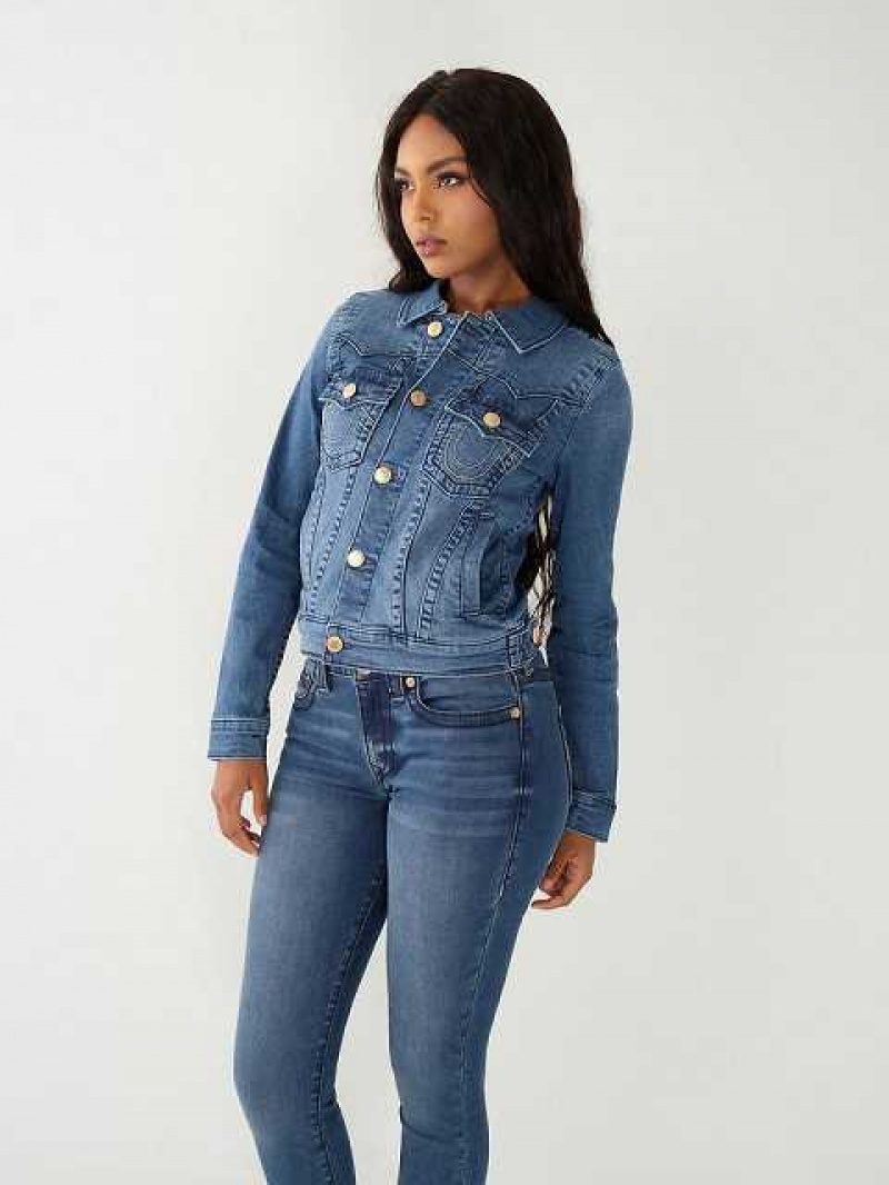 Chaqueta True Religion Jimmy Denim Mujer Azules | Colombia-EWJLRBO51