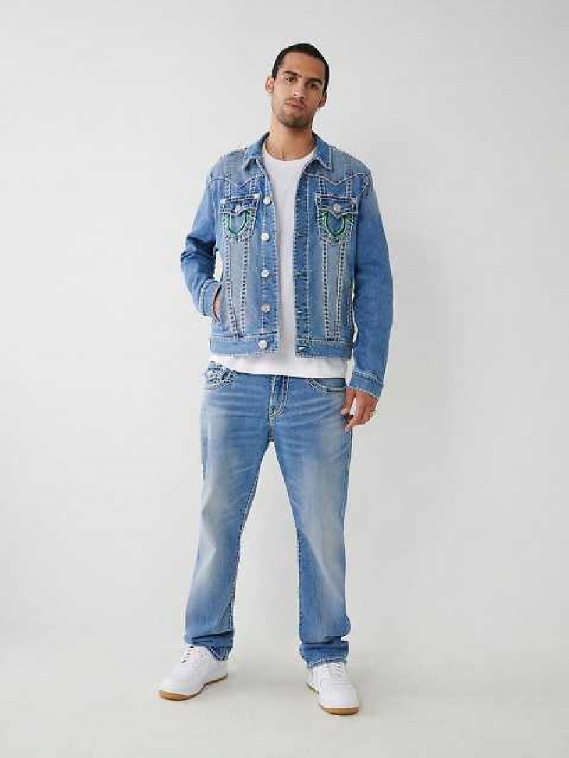 Chaqueta True Religion Jimmy Double Raised Hs Super T Denim Hombre Azules | Colombia-UYTVBWX48