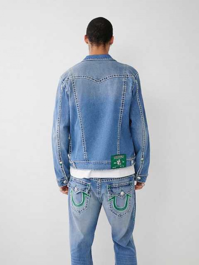 Chaqueta True Religion Jimmy Double Raised Hs Super T Denim Hombre Azules | Colombia-UYTVBWX48