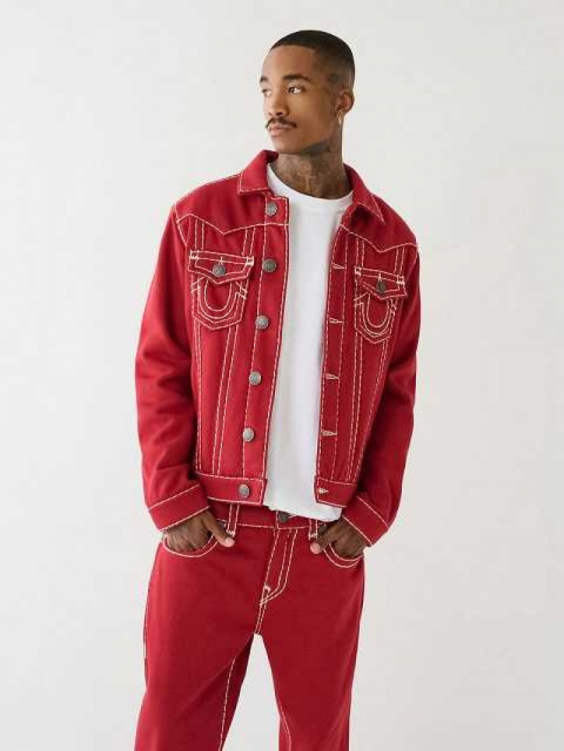 Chaqueta True Religion Jimmy Fleece Super T Hombre Rojas | Colombia-RTDHMWK65