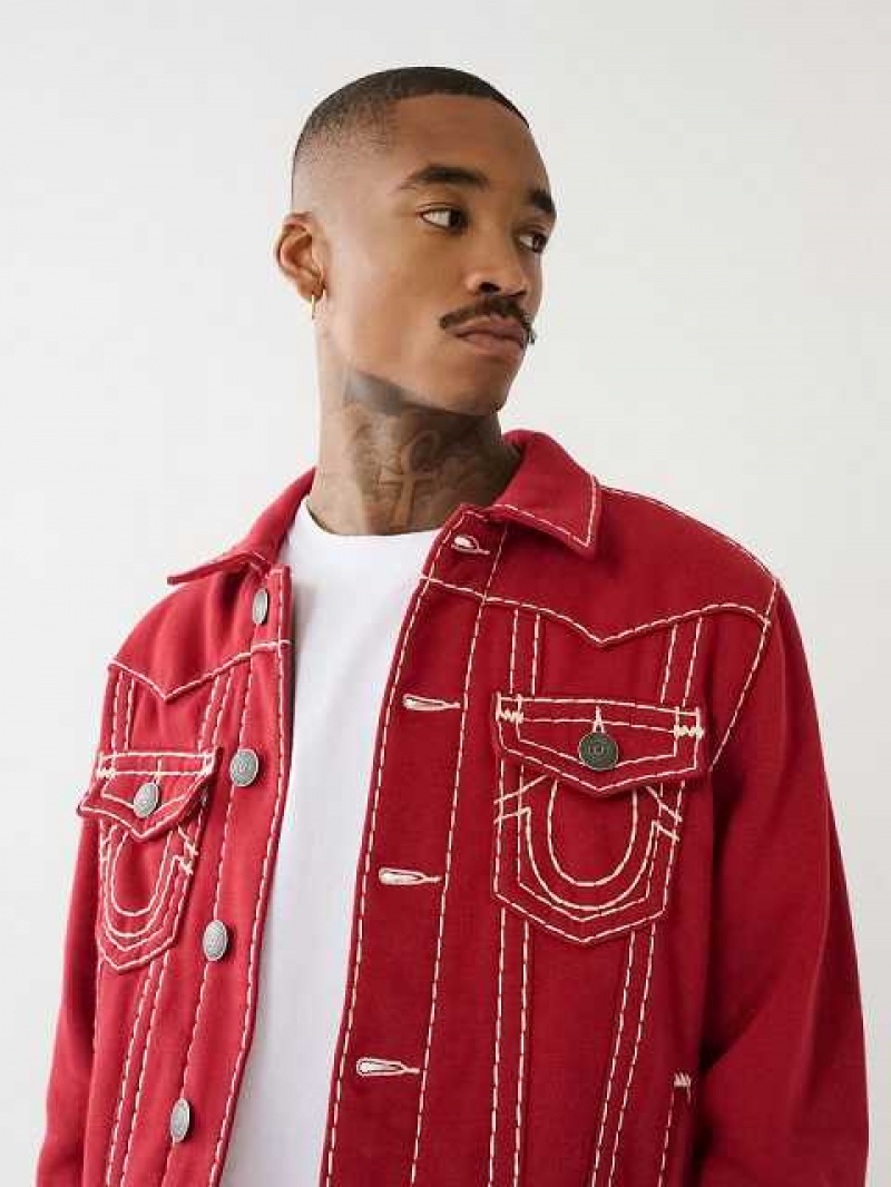 Chaqueta True Religion Jimmy Fleece Super T Hombre Rojas | Colombia-RTDHMWK65