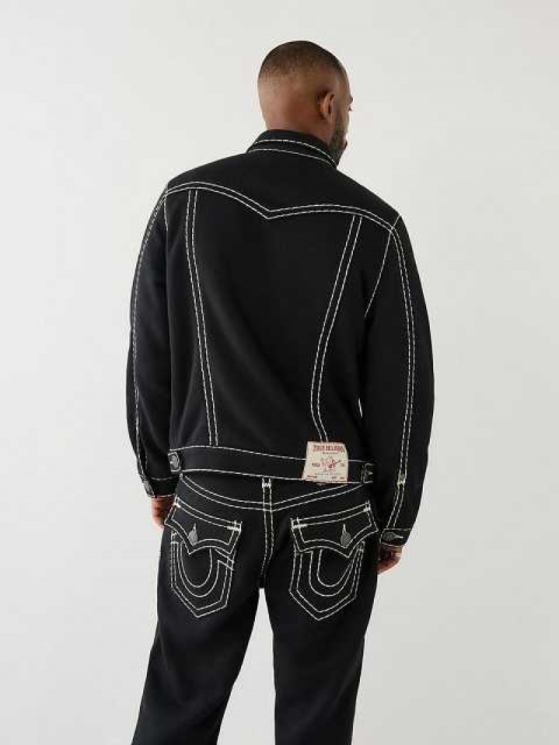 Chaqueta True Religion Jimmy Fleece Super T Hombre Negras | Colombia-UBXLOZI32