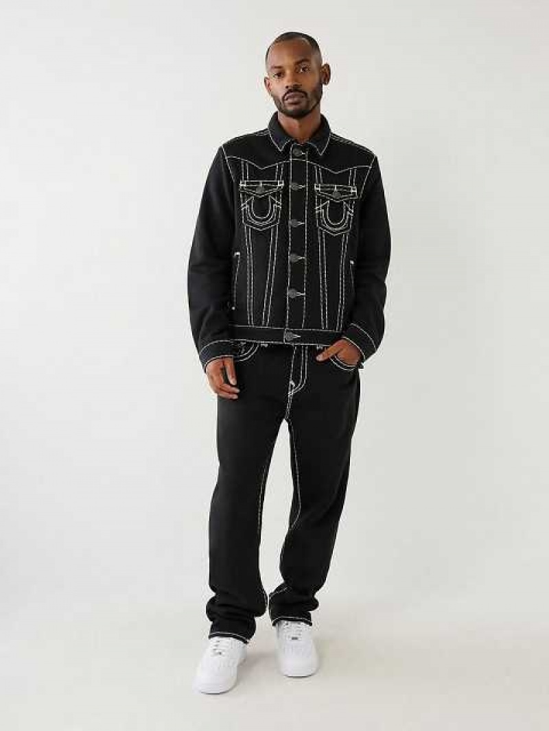 Chaqueta True Religion Jimmy Fleece Super T Hombre Negras | Colombia-UBXLOZI32