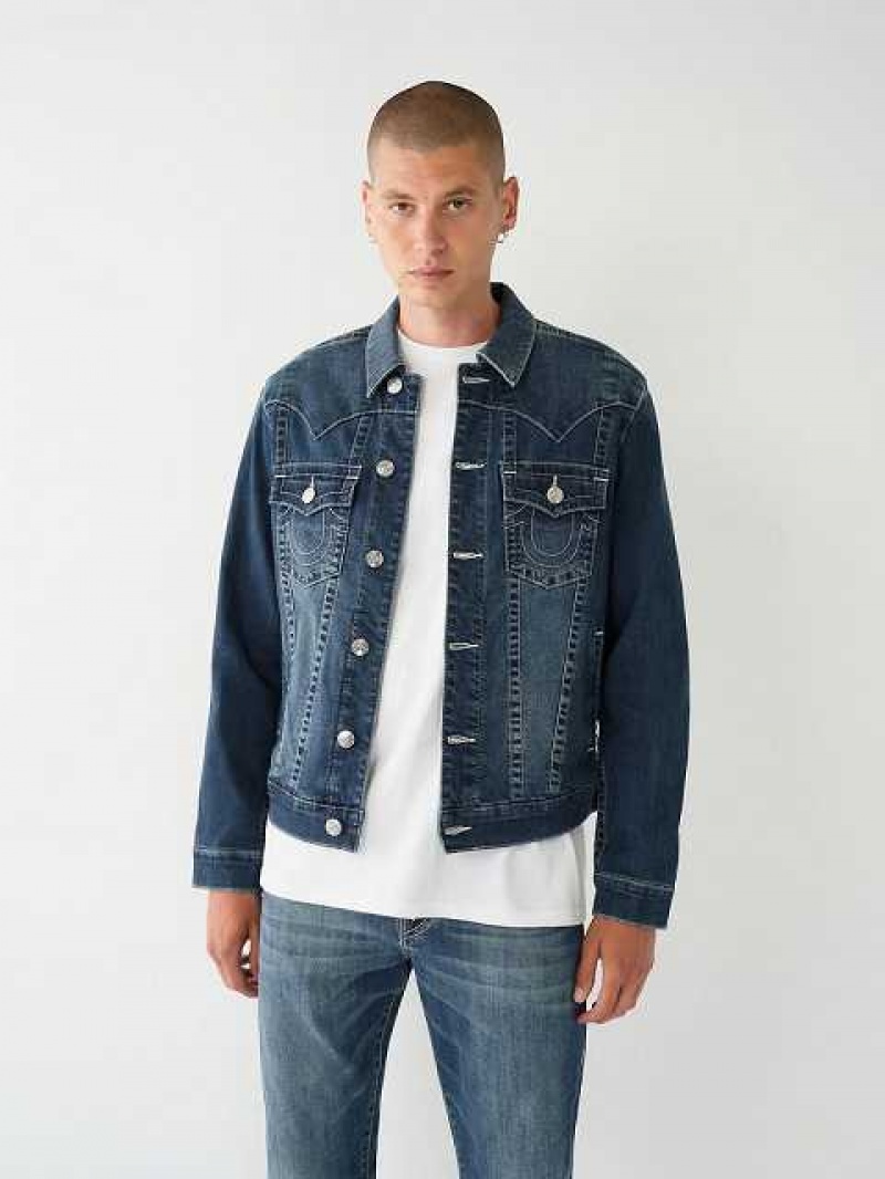 Chaqueta True Religion Jimmy Painted Hs Denim Hombre Azules | Colombia-YNRTLMV16