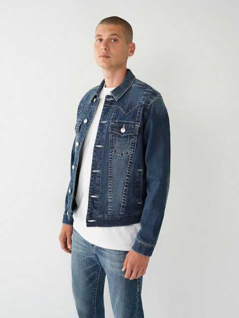 Chaqueta True Religion Jimmy Painted Hs Denim Hombre Azules | Colombia-YNRTLMV16