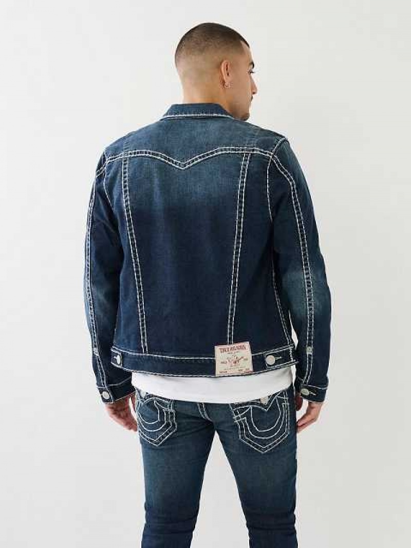 Chaqueta True Religion Jimmy Super T Denim Hombre Turquesa Azules Oscuro | Colombia-WNSUADB08