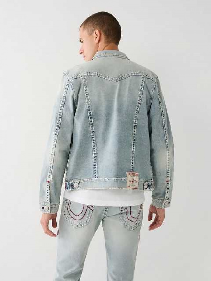 Chaqueta True Religion Jimmy Super T Stitch Denim Hombre Azules Claro | Colombia-XAGSEUP14