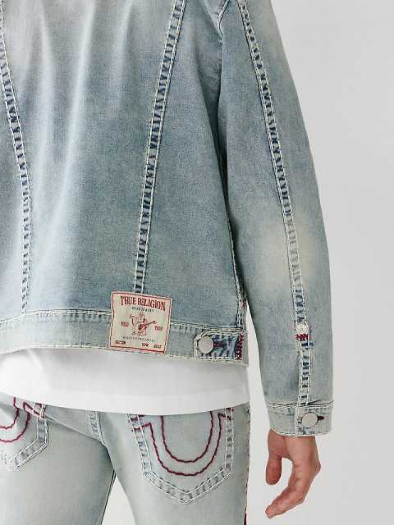 Chaqueta True Religion Jimmy Super T Stitch Denim Hombre Azules Claro | Colombia-XAGSEUP14