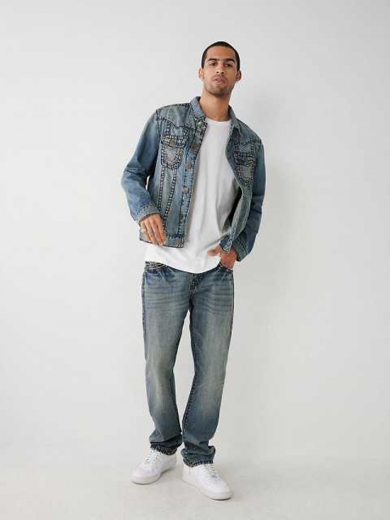 Chaqueta True Religion Jimmy Super T Stitch Denim Hombre Azules | Colombia-RABWKSF86