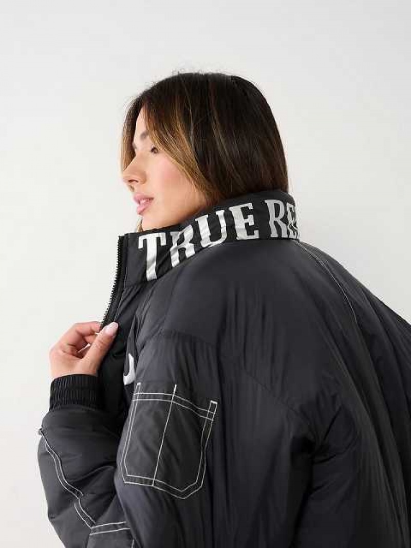 Chaqueta True Religion Nylon Utility Mujer Negras | Colombia-DQRYCLN57