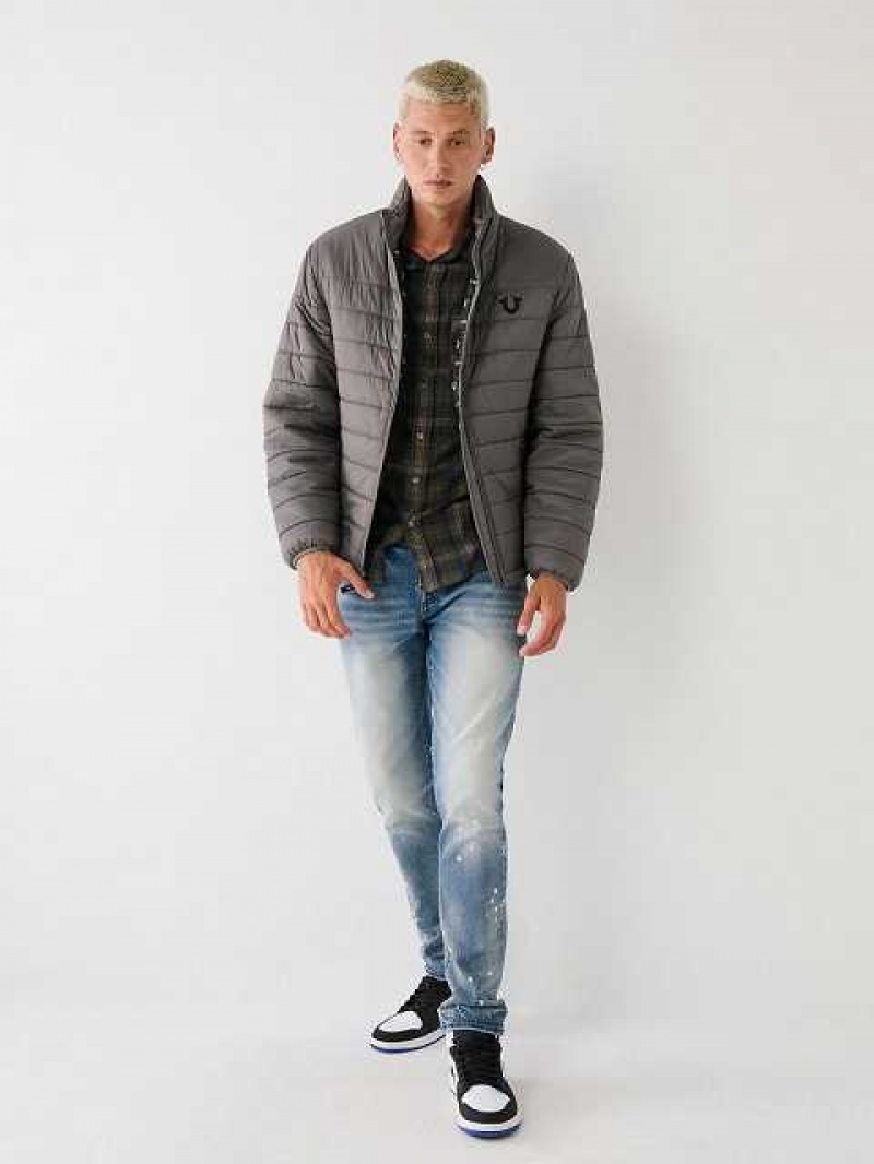 Chaqueta True Religion Puffer Hombre Gris | Colombia-BUVQRKI32