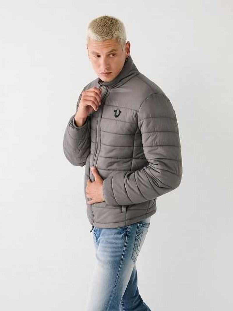 Chaqueta True Religion Puffer Hombre Gris | Colombia-BUVQRKI32