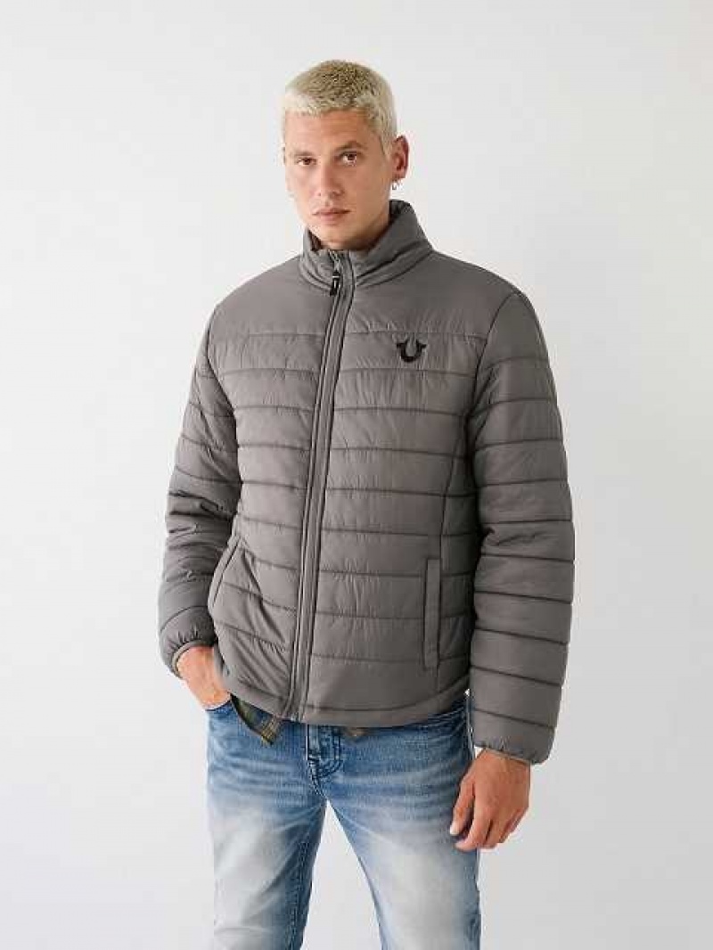 Chaqueta True Religion Puffer Hombre Gris | Colombia-BUVQRKI32