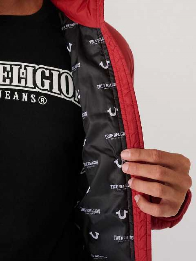 Chaqueta True Religion Puffer Hombre Rojas | Colombia-RNTEJGX34