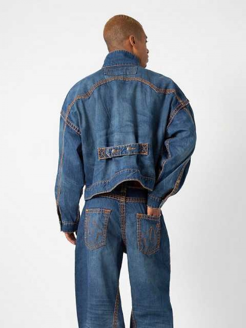 Chaqueta True Religion Sebastien Ami X True Religion Western Super T Hombre Azules | Colombia-XUGFNEH62