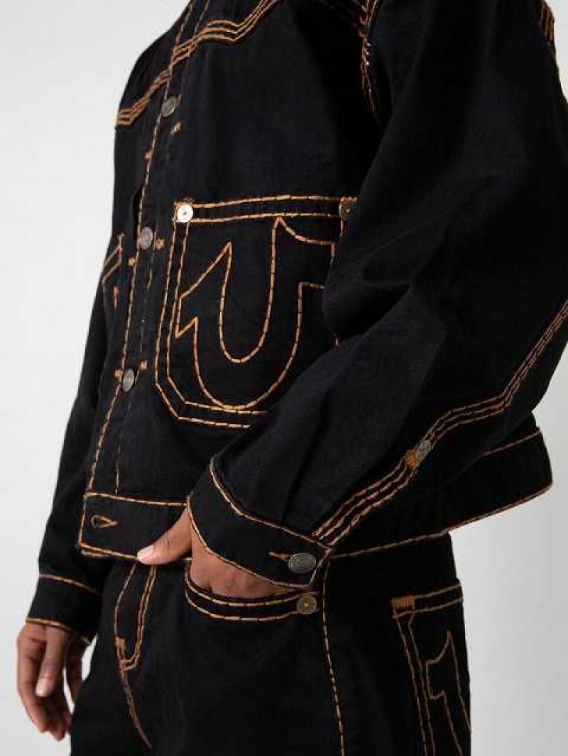 Chaqueta True Religion Sebastien Ami X True Religion Western Super T Hombre Negras | Colombia-UINBYAP28