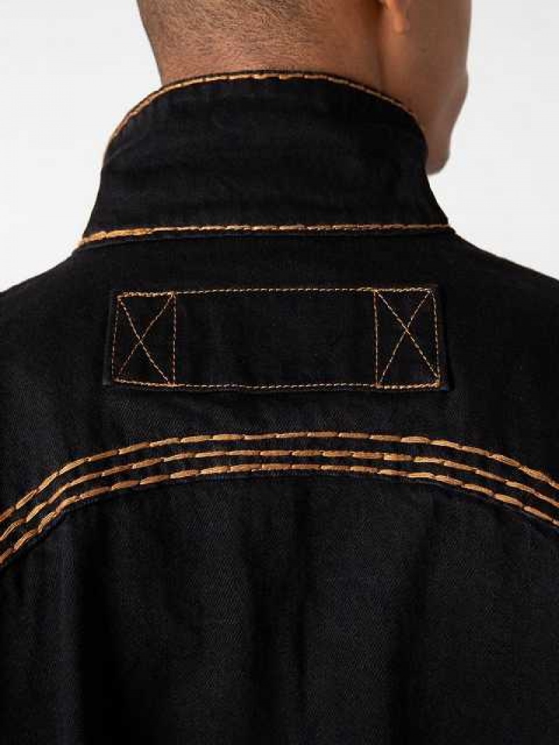 Chaqueta True Religion Sebastien Ami X True Religion Western Super T Hombre Negras | Colombia-UINBYAP28