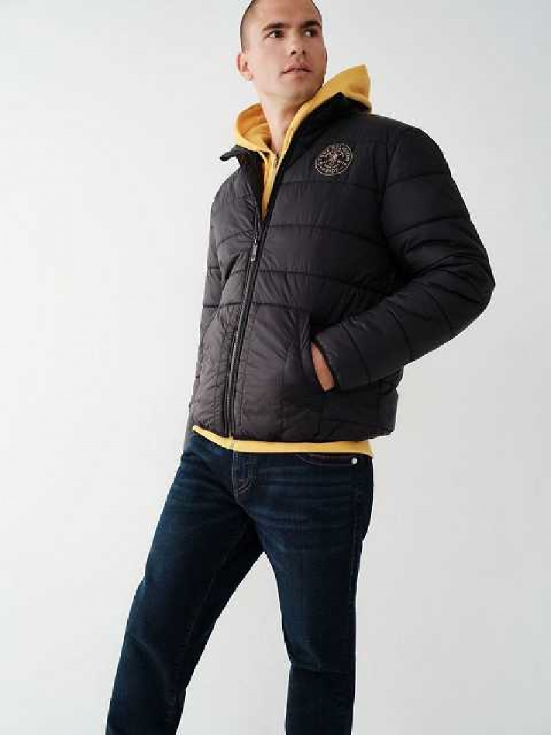 Chaqueta True Religion Solid Puffer Hombre Negras | Colombia-CNSXTZJ24