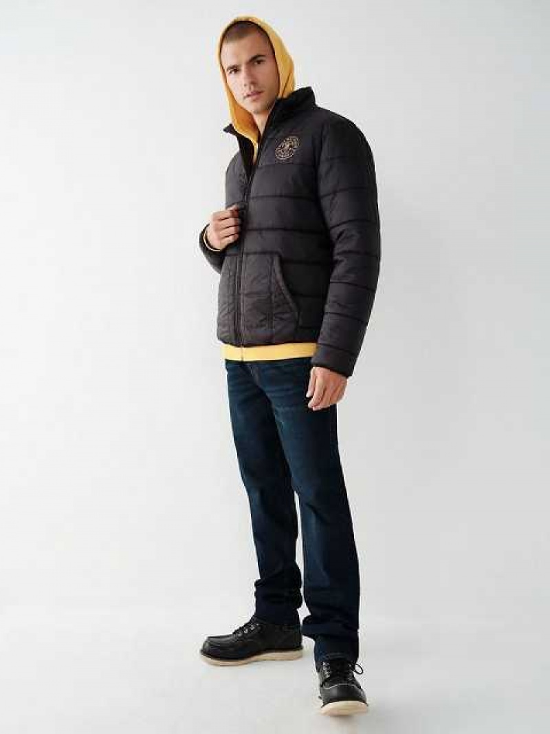 Chaqueta True Religion Solid Puffer Hombre Negras | Colombia-CNSXTZJ24