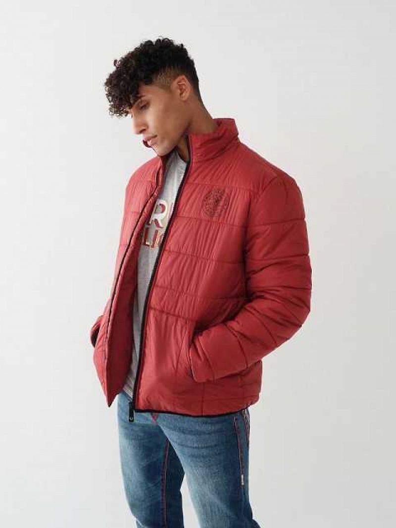 Chaqueta True Religion Solid Puffer Hombre Rojas | Colombia-RKMHUQT36