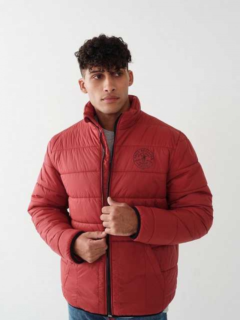 Chaqueta True Religion Solid Puffer Hombre Rojas | Colombia-RKMHUQT36