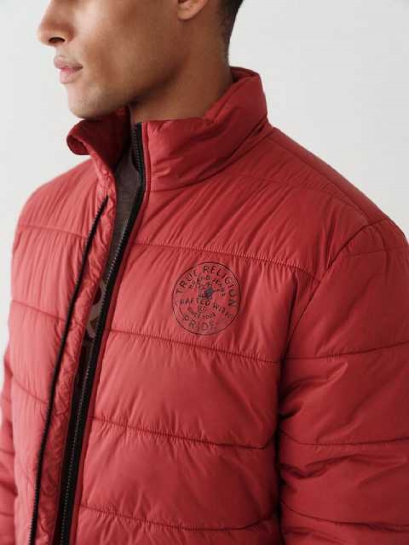 Chaqueta True Religion Solid Puffer Hombre Rojas | Colombia-RKMHUQT36