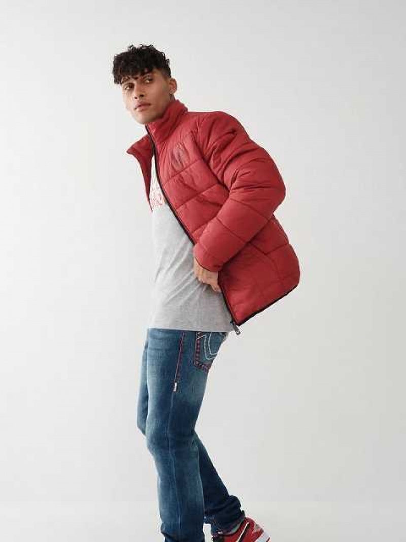 Chaqueta True Religion Solid Puffer Hombre Rojas | Colombia-RKMHUQT36