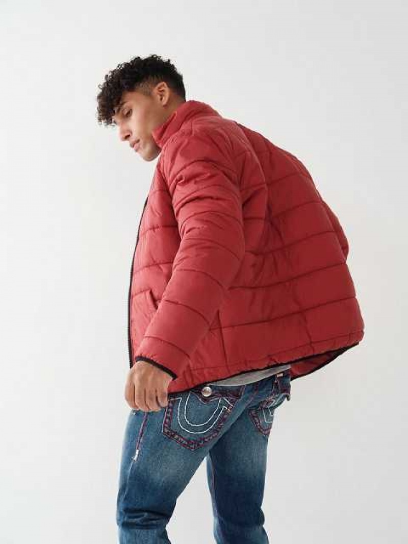 Chaqueta True Religion Solid Puffer Hombre Rojas | Colombia-RKMHUQT36